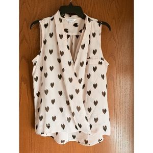 Blush Pink Heart Wrap Dressy Tank